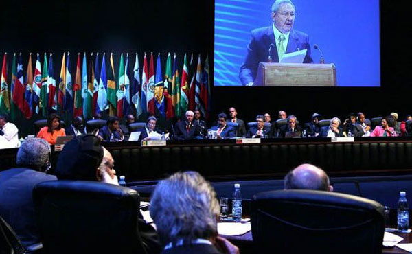 Raúl Castro, presidente de Cuba, en el discurso de apertura de la CELAC