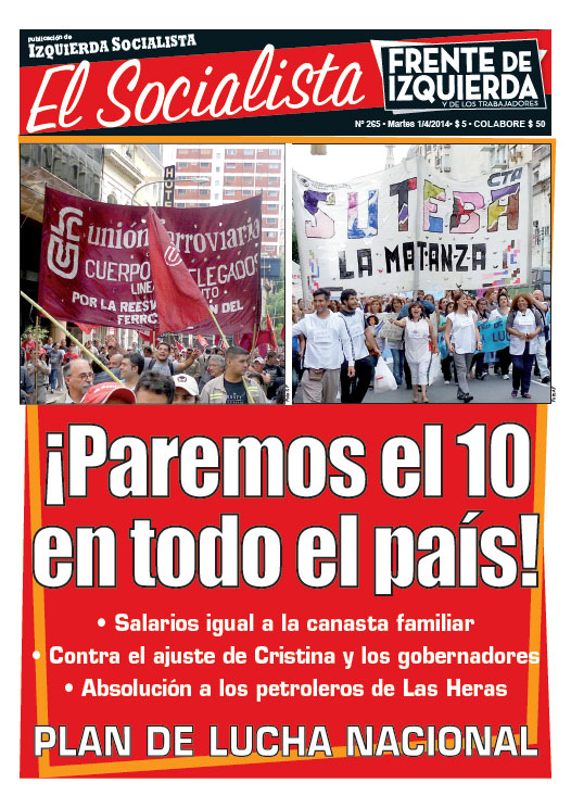 Tapa de la edición N°265 de nuestro periódico El Socialista