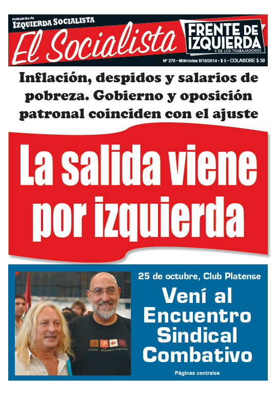 Tapa de la edición Nº278 de nuestro periódico El Socialista
