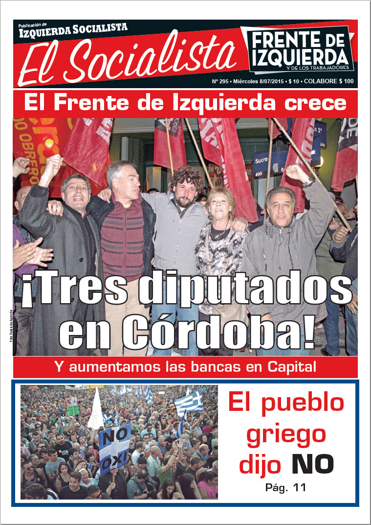 Tapa de la edición N°295 de nuestro periódico El Socialista