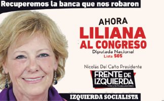 Liliana fue legisladora durante 12 años en Córdoba. Siempre estuvo en primera fila apoyando los reclamos obreros y populares. En nombre de Izquierda Socialista, es abanderada de la unidad de la izquierda conquistada con el FIT.