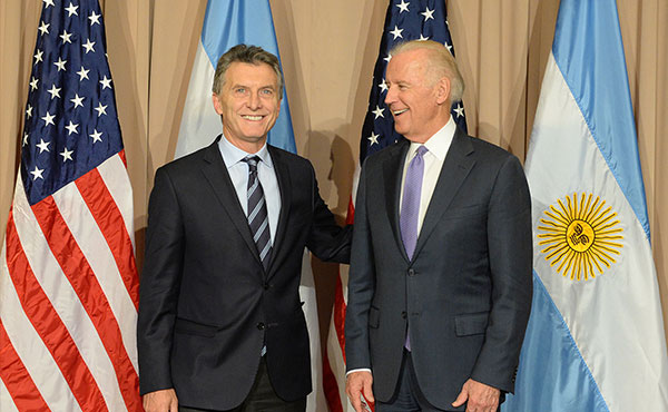 Macri con el vicepresidente de Estados Unidos