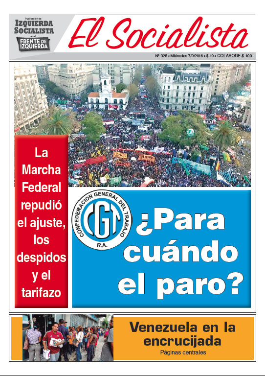 Tapa de la edición N°325 de nuestro periódico El Socialista