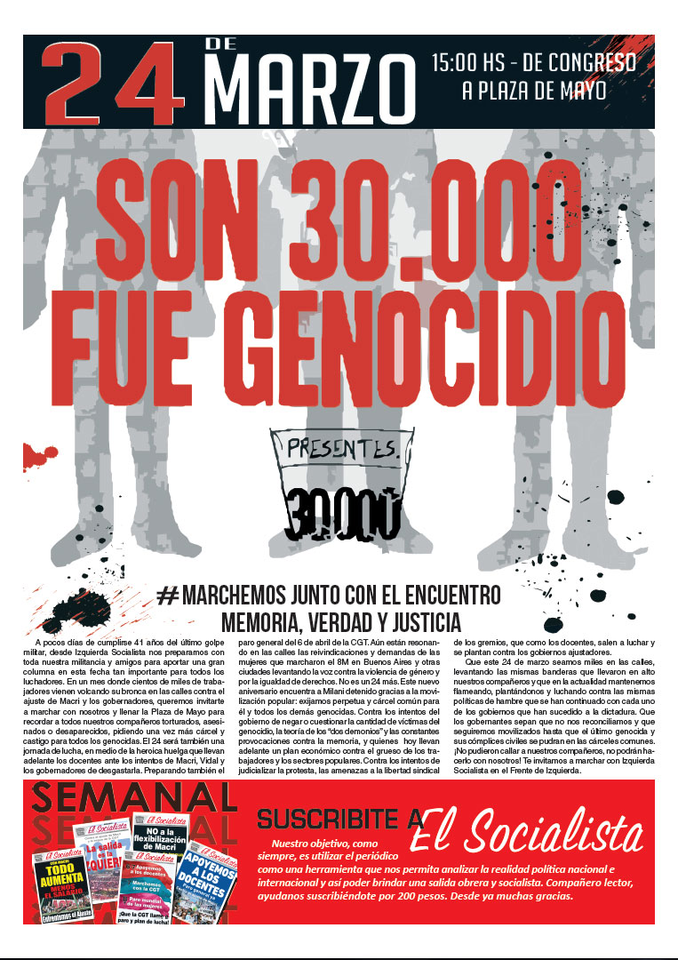 Contrtapa de la edición N°343 de nuestro periódico El Socialista