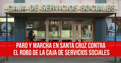 Paro y marcha en Santa Cruz contra el robo de la Caja de Servicios Sociales