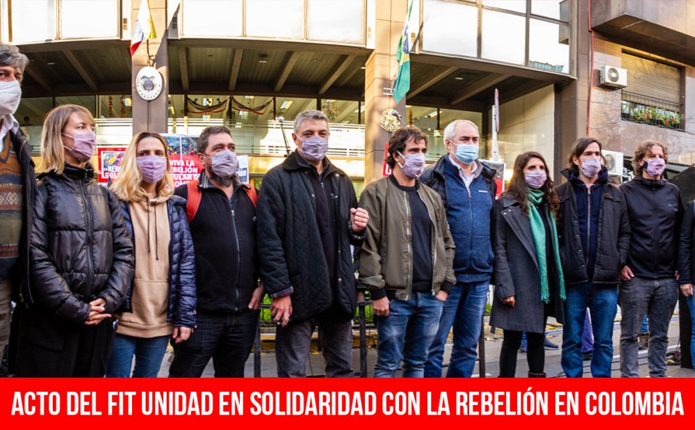Acto del FIT Unidad en solidaridad con la rebelión en Colombia