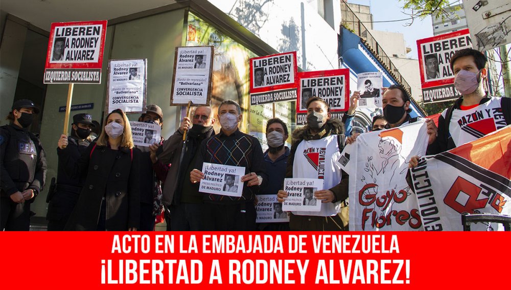 Acto en la Embajada de Venezuela / ¡Libertad a Rodney Alvarez!