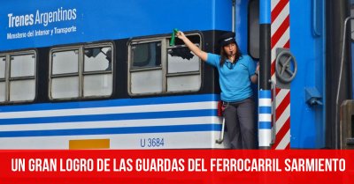 Un gran logro de las guardas del ferrocarril Sarmiento