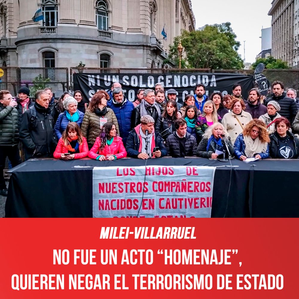 Milei-Villarruel / No fue un acto “homenaje”, quieren negar el terrorismo de Estado