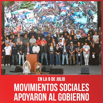 En la 9 de Julio / Movimientos sociales apoyaron al gobierno