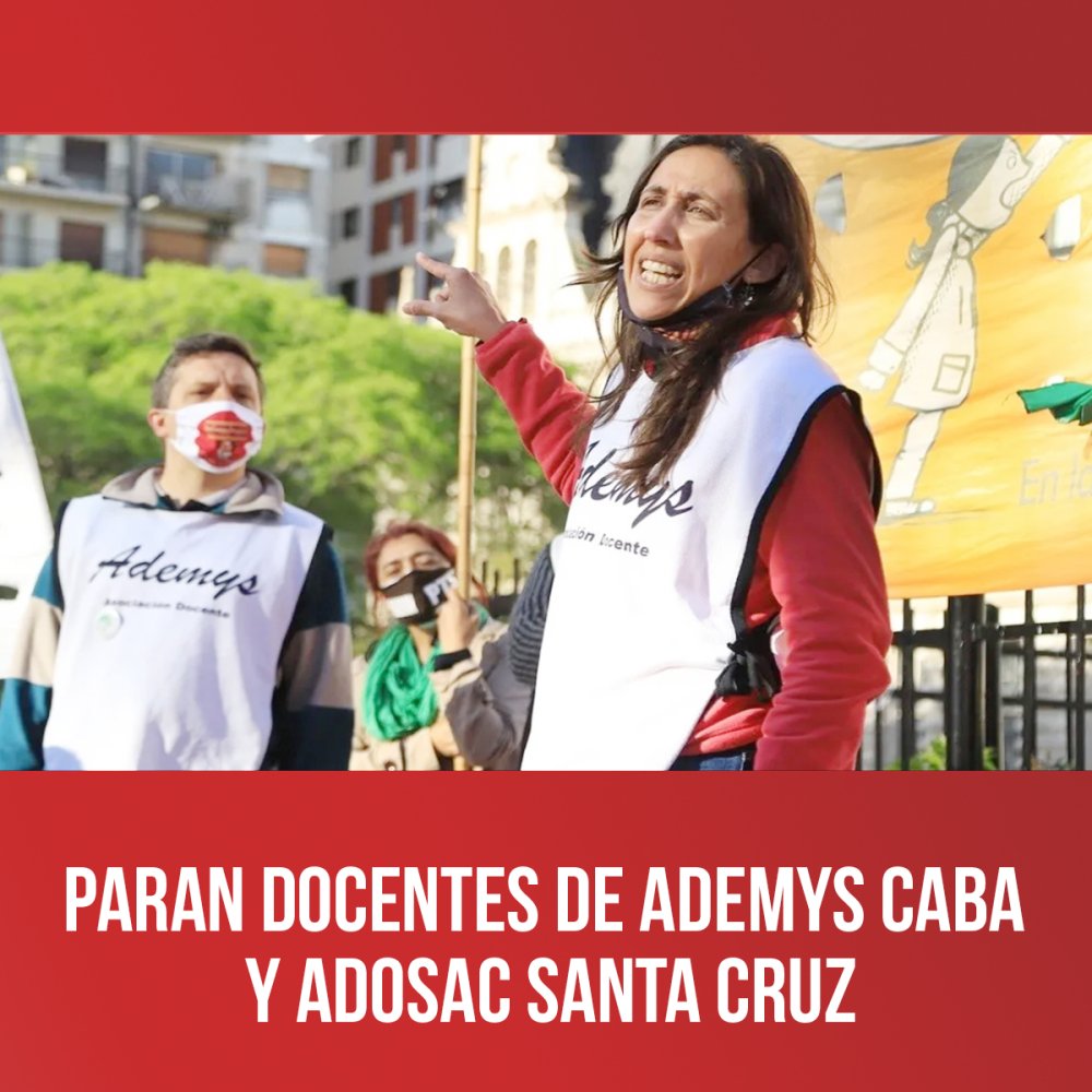 Paran docentes de Ademys CABA  y Adosac Santa Cruz