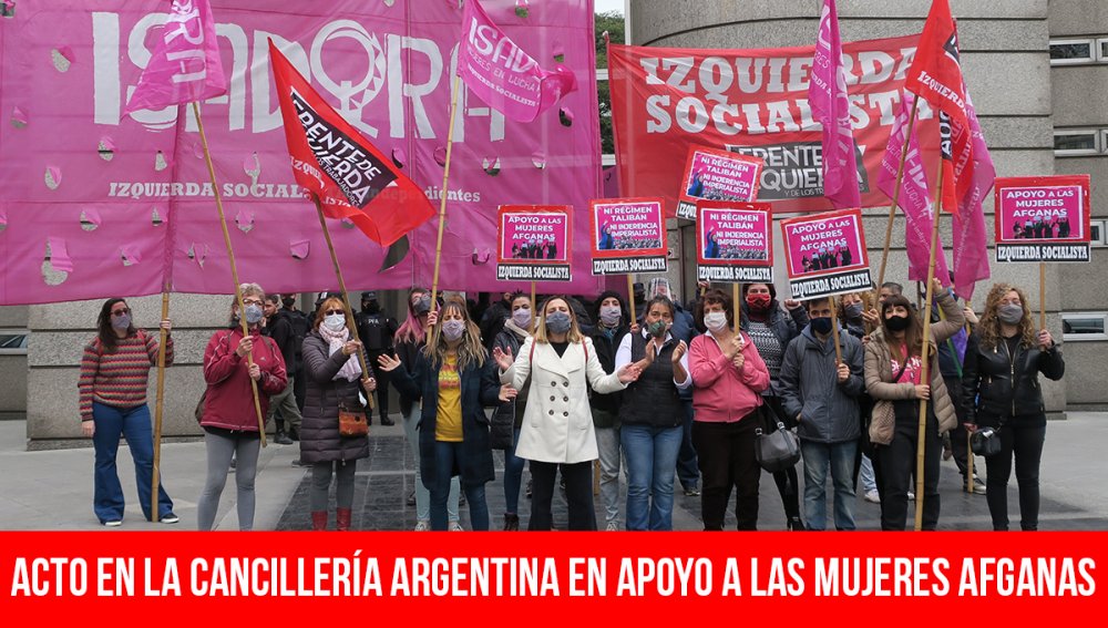 Acto en la Cancillería argentina en apoyo a las mujeres afganas
