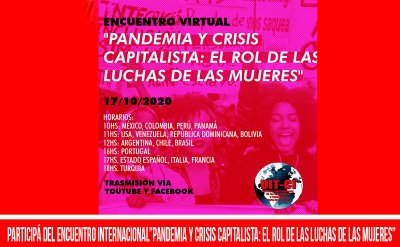 Participá del encuentro internacional "Pandemia y crisis capitalista: el rol de las luchas de las mujeres"