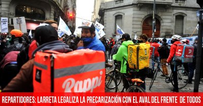 Repartidores: Larreta legaliza la precarización con el aval del Frente de Todos