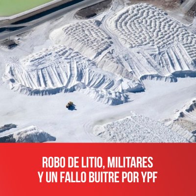 Robo de litio, militares  y un fallo buitre por YPF