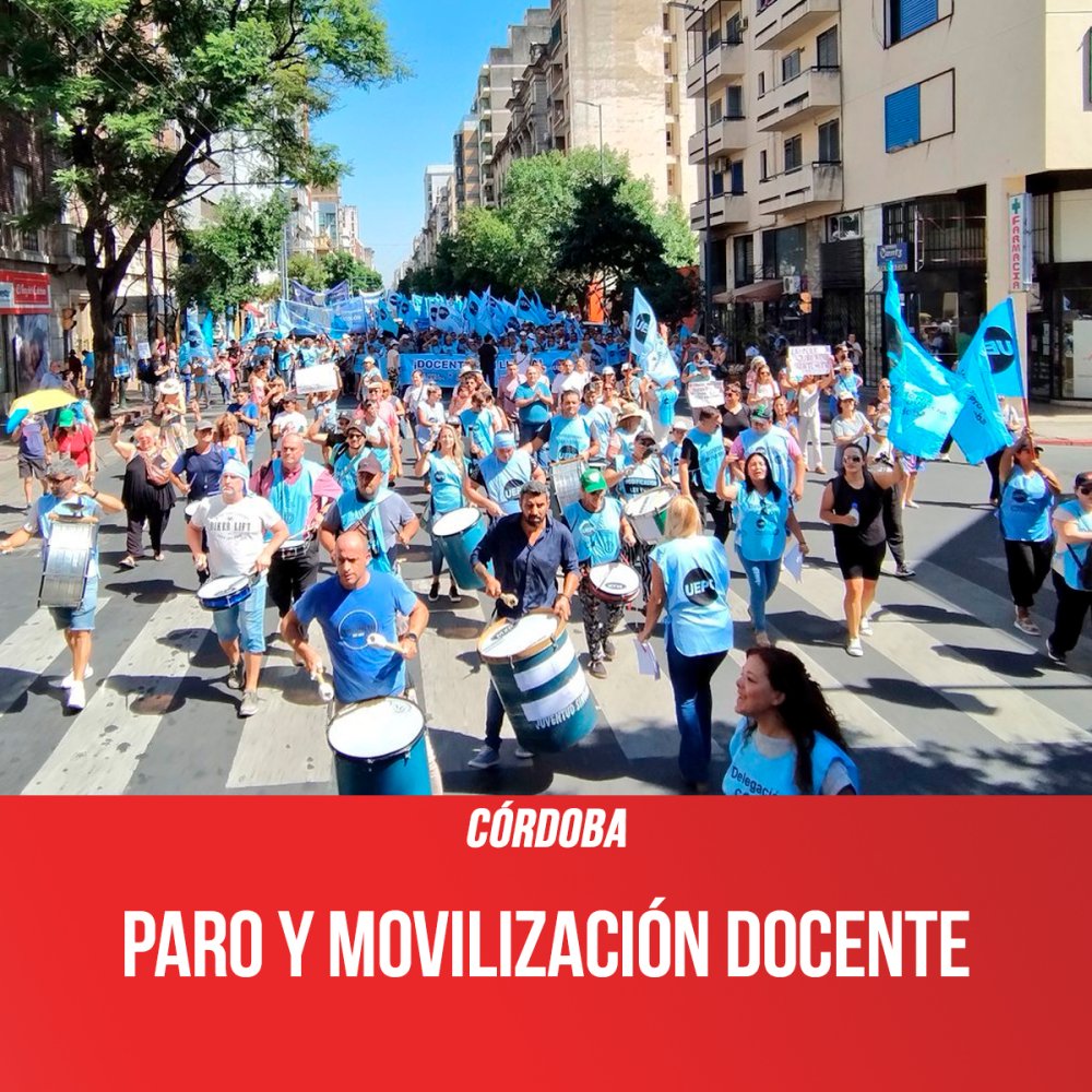 Córdoba: Paro y movilización docente
