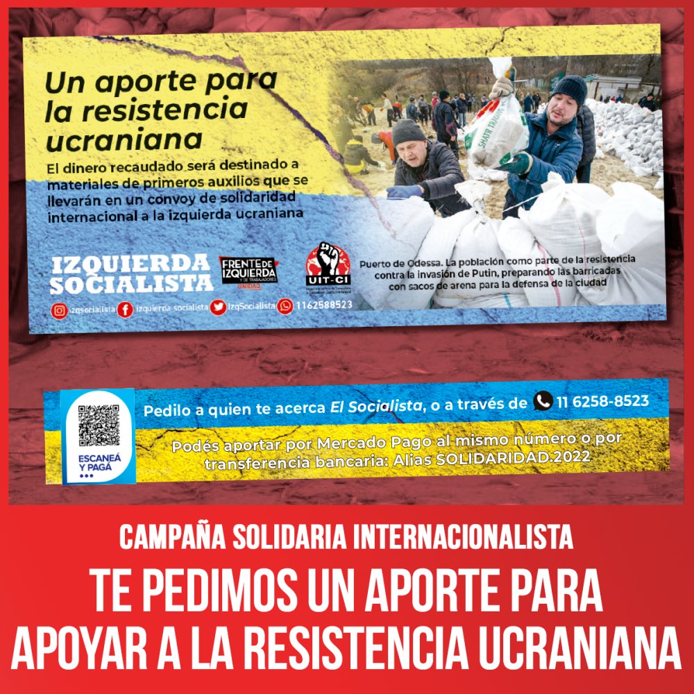 Campaña solidaria internacionalista / Te pedimos un aporte para apoyar a la resistencia ucraniana