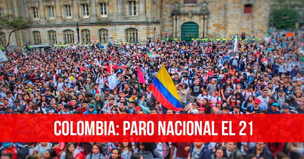 Colombia: paro nacional el 21