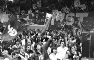 Acto del MST en la Federaci�n de Box haciendo el �ltimo llamado al Partido Comunista.