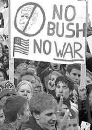 �No Bush, No a la guerra�