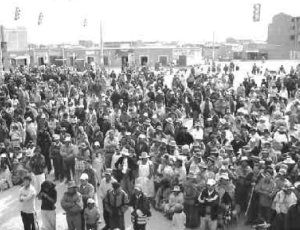 Mitin en El Alto, Bolivia