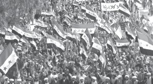 Masiva manifestaci�n irak� antiyanqui en el cuarto aniversario de la ca�da de Bagdad