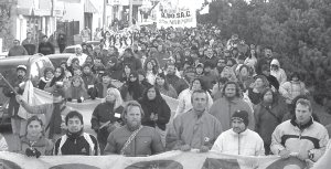 Reciente marcha de los docentes santacrucenos