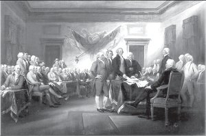 Firma de la declaraci�n de independencia. Pintura de John Trumbull, 1819