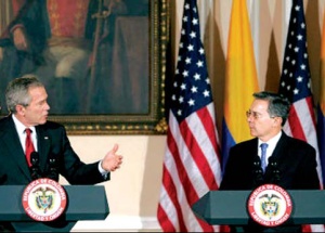 Bush y Uribe, presidente de Colombia