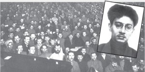 Sesi�n del Congreso de los Soviets en el poder en 1917. Su presidente era Yakov Sverdlov.