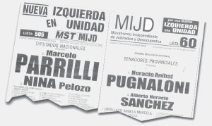 Facsimil de la boleta de Provincia de Buenos Aires donde el MST va en las listas de Ra�l Castells del MIJD