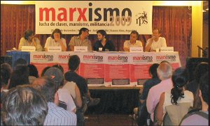 De izq. a der. Pacagnini (MST), Cristian Castillo y Montes (PTS), Pitrola (PO) y S�nchez Porta (IS)