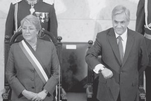 Bachelet en la entrega del mando a Pi�era