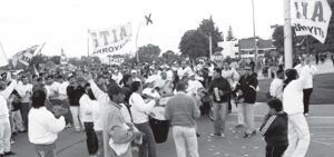 Corte de la ruta 19 en C�rdoba por los trabajadores de la alimentaci�n, empresa ARCOR, de la localidad de Arroyito