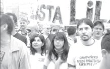 Marcha educativa apoyada por la lista Lila con sus dirigentes a la cabeza