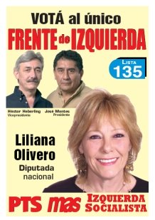 Folleto de campa�a llamando a votar a la Lista 135