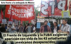 Haciendo nuestro el grito unánime de los estudiantes y todo el pueblo hermano de México: Vivos se los llevaron, vivos los queremos