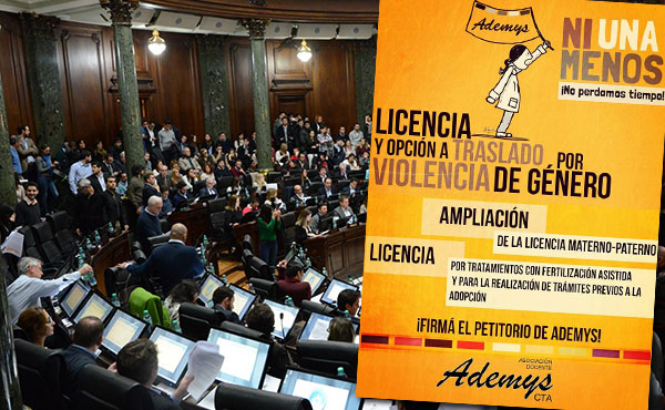 La Legislatura de la Ciudad de Buenos Aires aprobó la ley que incorpora al Estatuto del Docente el derecho a la licencia por violencia de género para las docentes que se desempeñan en escuelas de esa ciudad a impulso de Ademys y de un proyecto de la bancada del FIT.