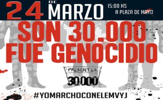 Este 24 de marzo marchamos en todo el país contra la impunidad de ayer y de hoy. Macri pretende que nos reconciliemos con los militares negando la cantidad de desaparecidos. “Son 30.000. Fue genocidio”.