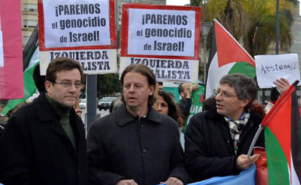 Los referentes del Frente de Izquierda presentes en la marcha.