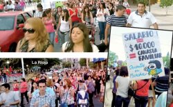 Docentes autoconvocados de La Rioja marchando