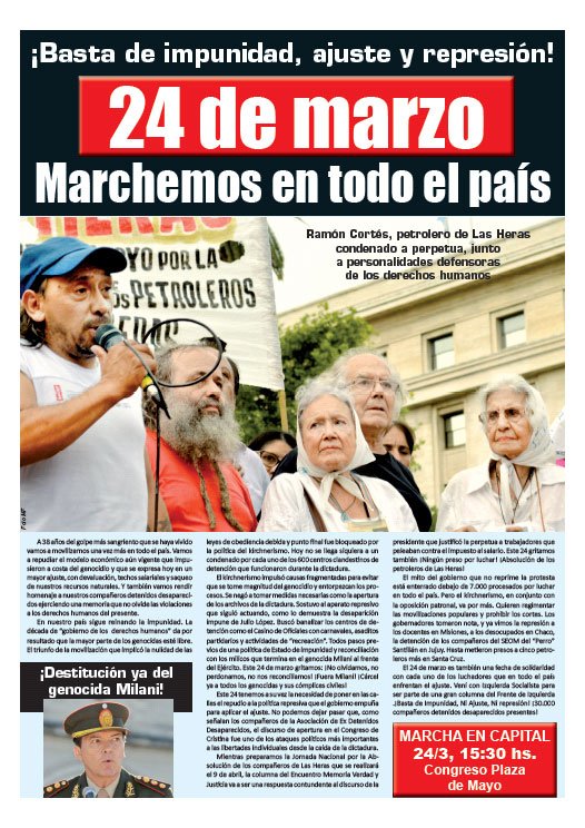 Contratapa de la edición N°264 de nuestro periódico El Socialista
