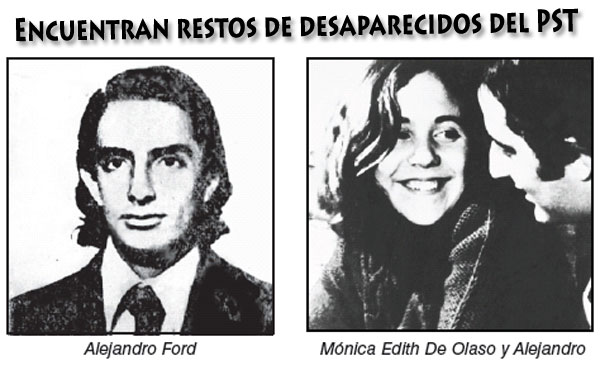 Los restos de Mónica Edith De Olaso fueron encontrados juntos a los de su pareja, Alejandro Ford, en el cementerio de Ezpeleta, Quilmes, y se pudo confirmar que la joven fue asesinada el 24 de junio de 1977, a poco de cumplir 19 años y con su embarazo en el tercer mes.