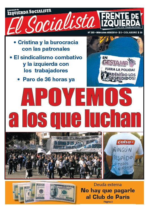 Tapa de la edición N°269 de nuestro periódico El Socialista