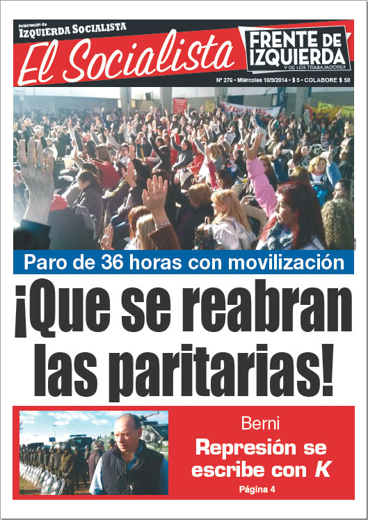 Tapa de la edición Nº 276 de nuestro periódico El Socialista