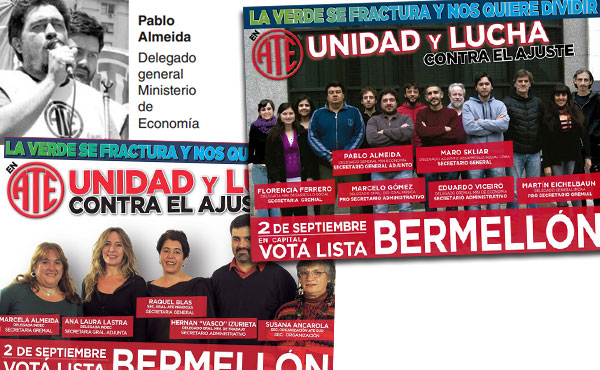 Afiches de campaña de la Bermellón para Capital (arriba) y el Consejo Directivo Nacional
