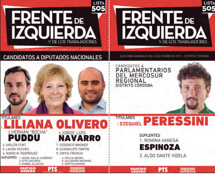 Parte de la boleta a diputados nacionales y a Parlasur de Córdoba