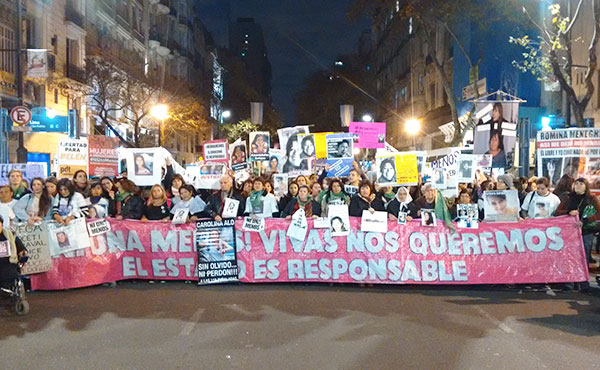 Cabecera de la marcha en Buenos Aires