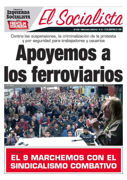 Tapa de la edición N°320 de nuestro periódico El Socialista