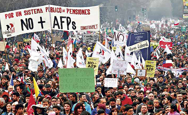 Más de un millón y medio de trabajadores junto a sus familias se movilizaron en todo el país contra el sistema de Administradoras de Fondos de Pensiones bajo la consigna “No más AFP”.